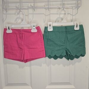 J. Crew Crewcuts Kids Pink and Green Shorts Set. Size 2T